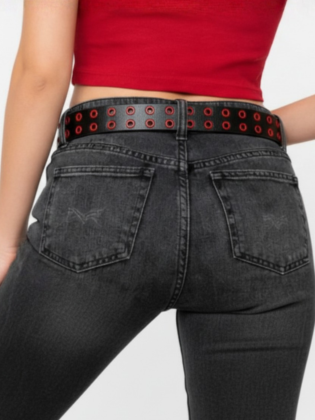 Red & Black Grommet Belt