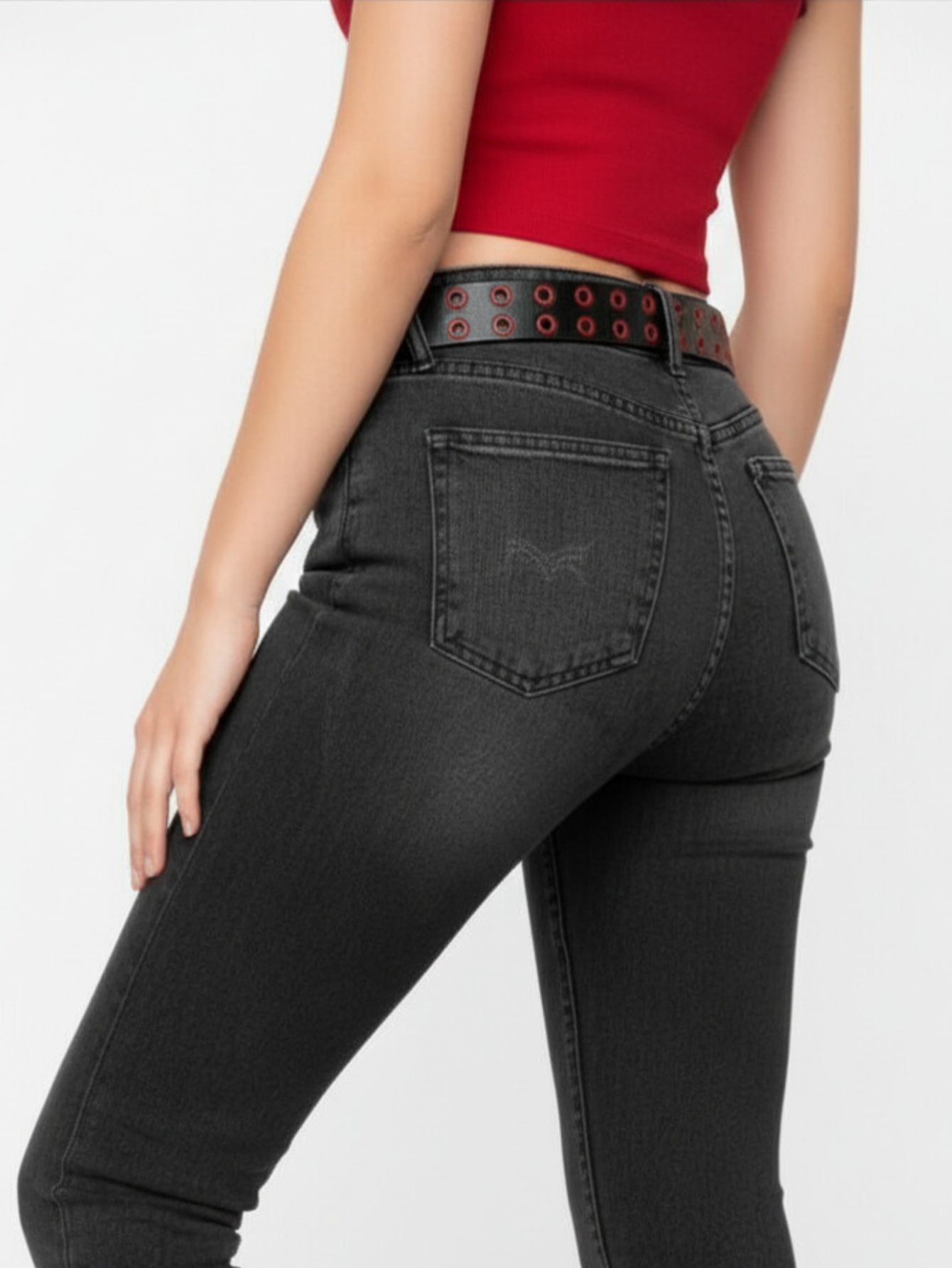 Red & Black Grommet Belt