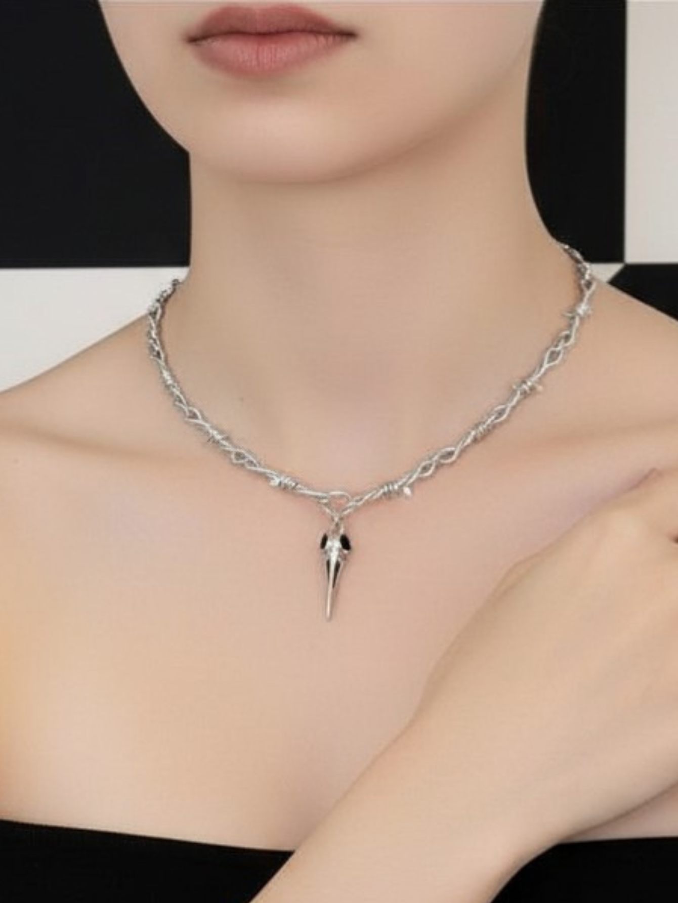 Barbed Wire Plague Doctor Chain Necklace