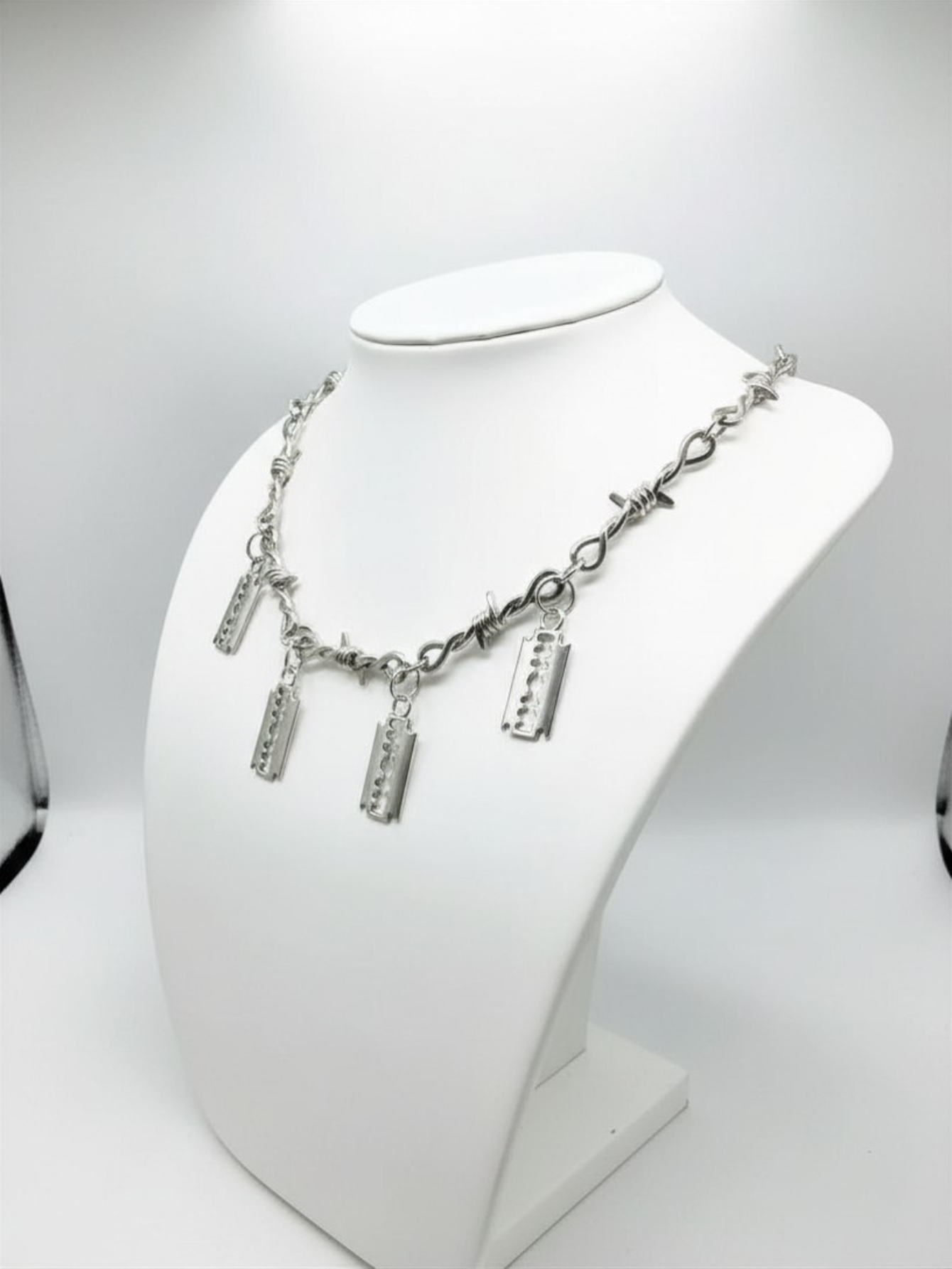 Barbed Wire Razor Blade Chain Necklace
