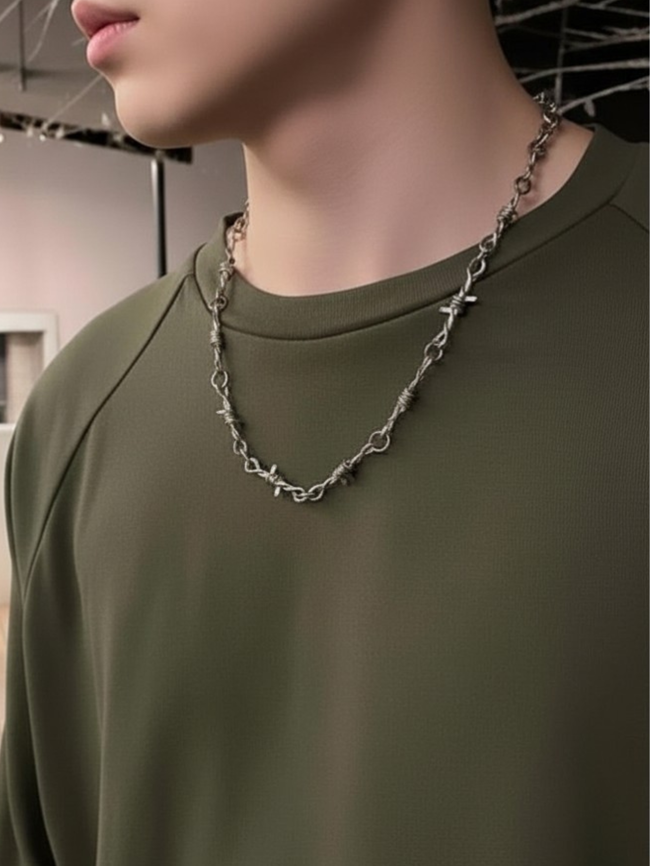 Barbed Wire Chain Necklace