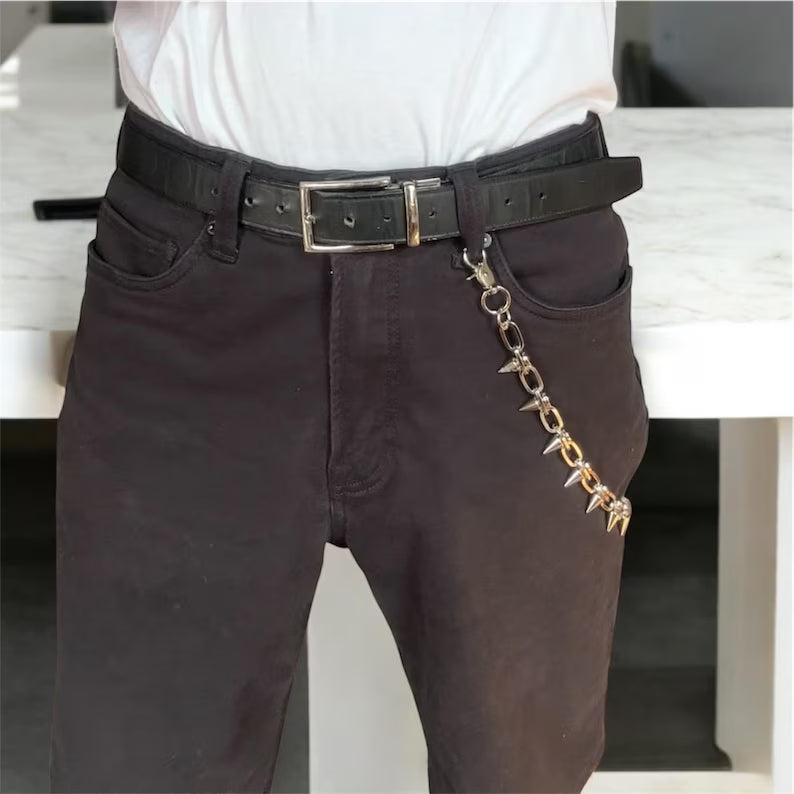 Spiked Punk Wallet Chain Emo