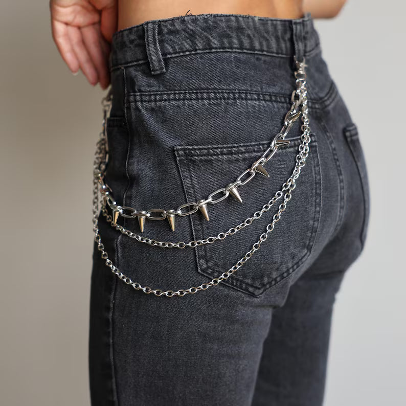 Spiked Punk Emo Pants Chain