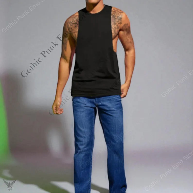 Deep Cut Muscle Tank Top Shirt