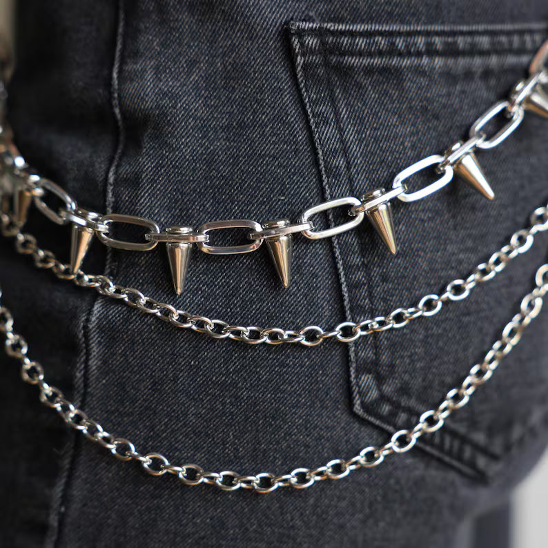 Spiked Punk Emo Pants Chain