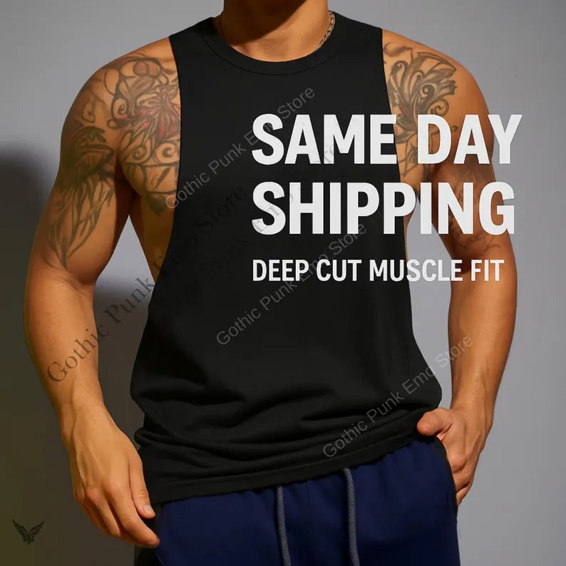 Deep Cut Muscle Tank Top Shirt