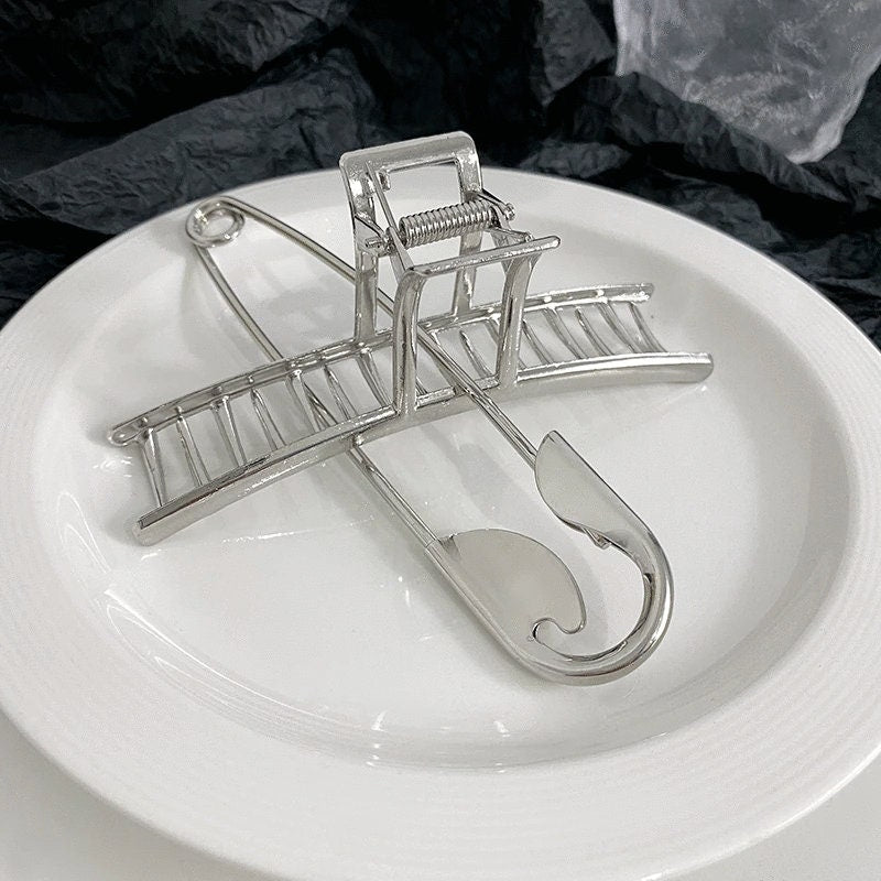 Safety Pin Hair Clips