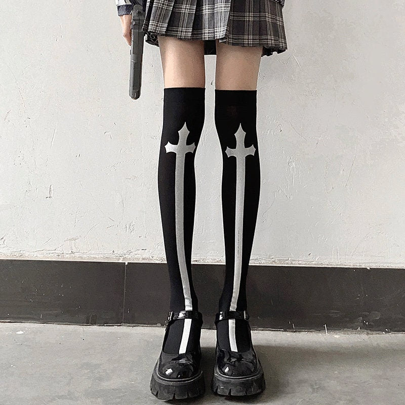 Gothic Cross Stocking Socks
