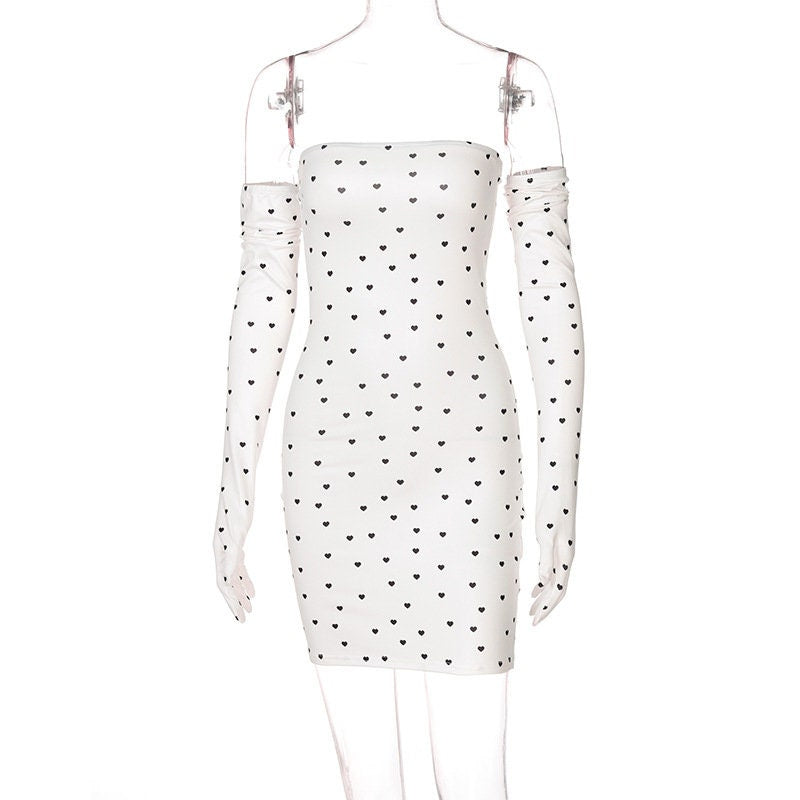 Heart Mini Dress With Gloves