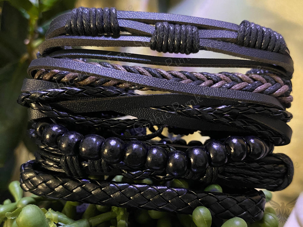 Black Brown Bracelet Set