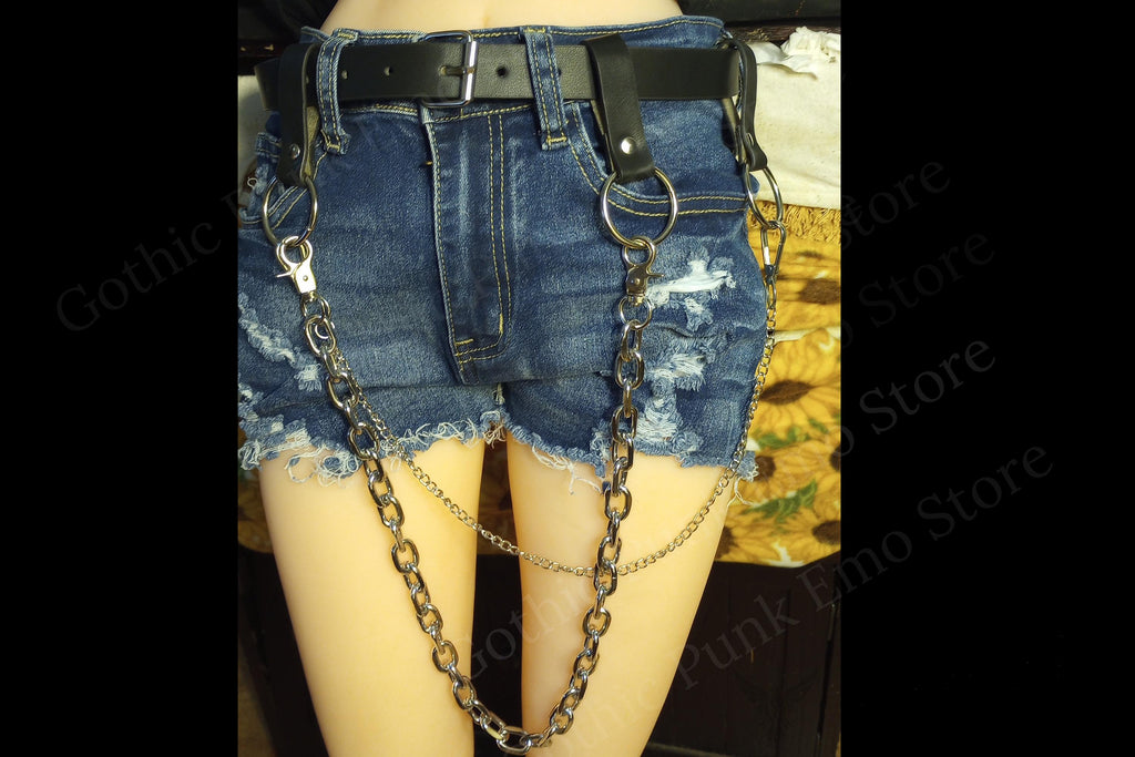Black O-Ring Chain Belt