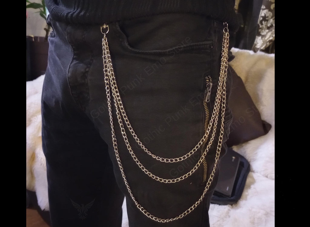 Layered Biker Wallet Chain