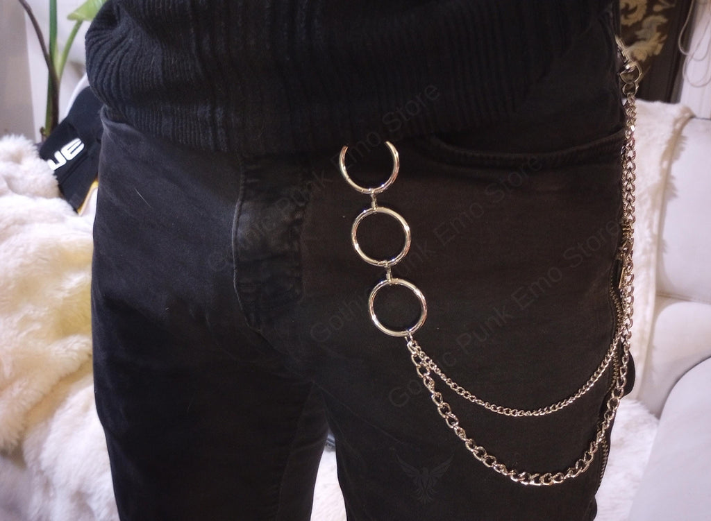 Gothic O Ring Layered Pants Chain