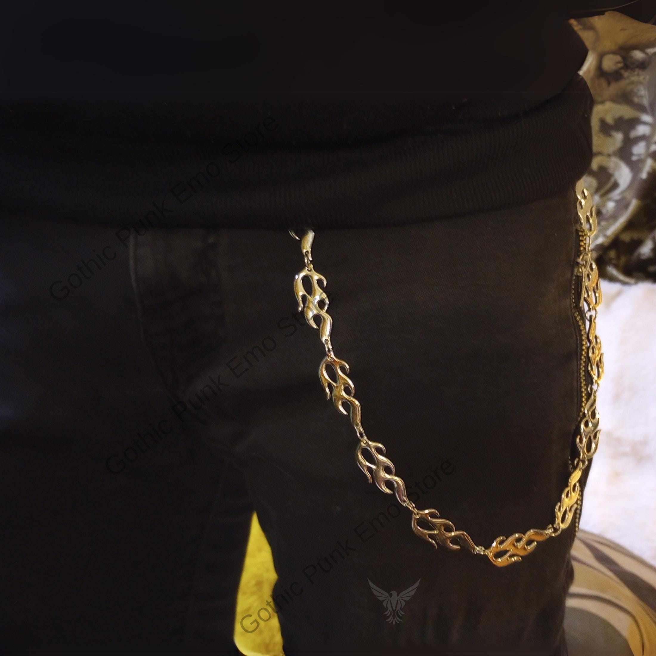 Flame Fire Pants Chain