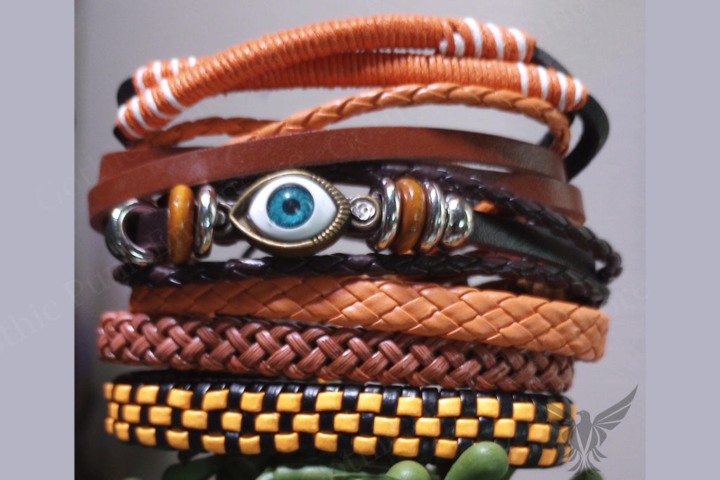 Orange 6pc Eye Bracelet