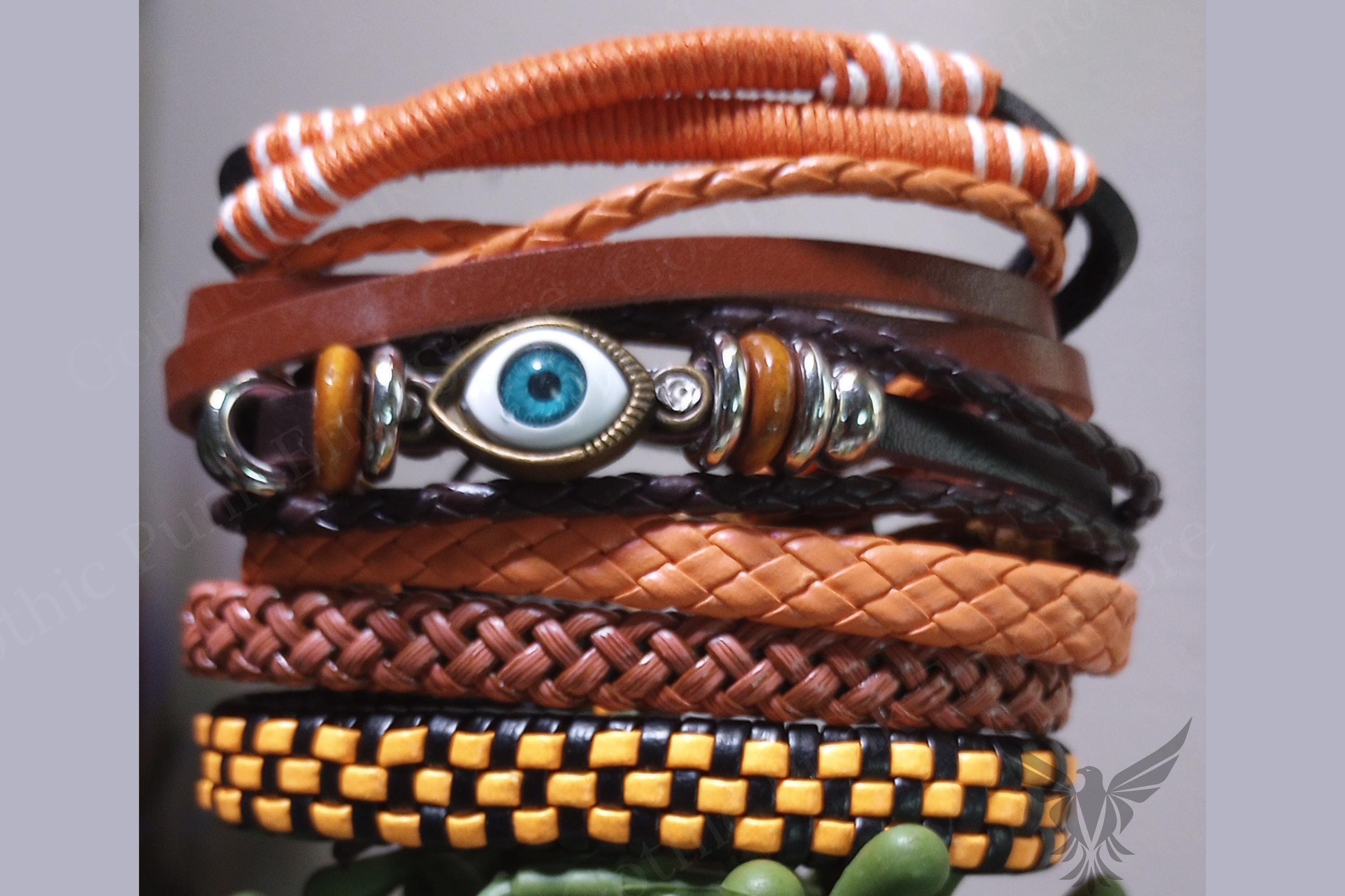 Orange 6pc Eye Bracelet