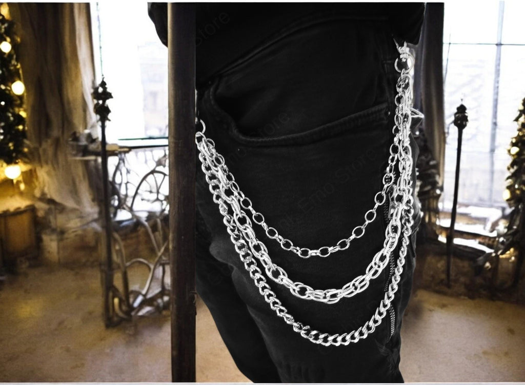 Layered 3 Row Pants Chain