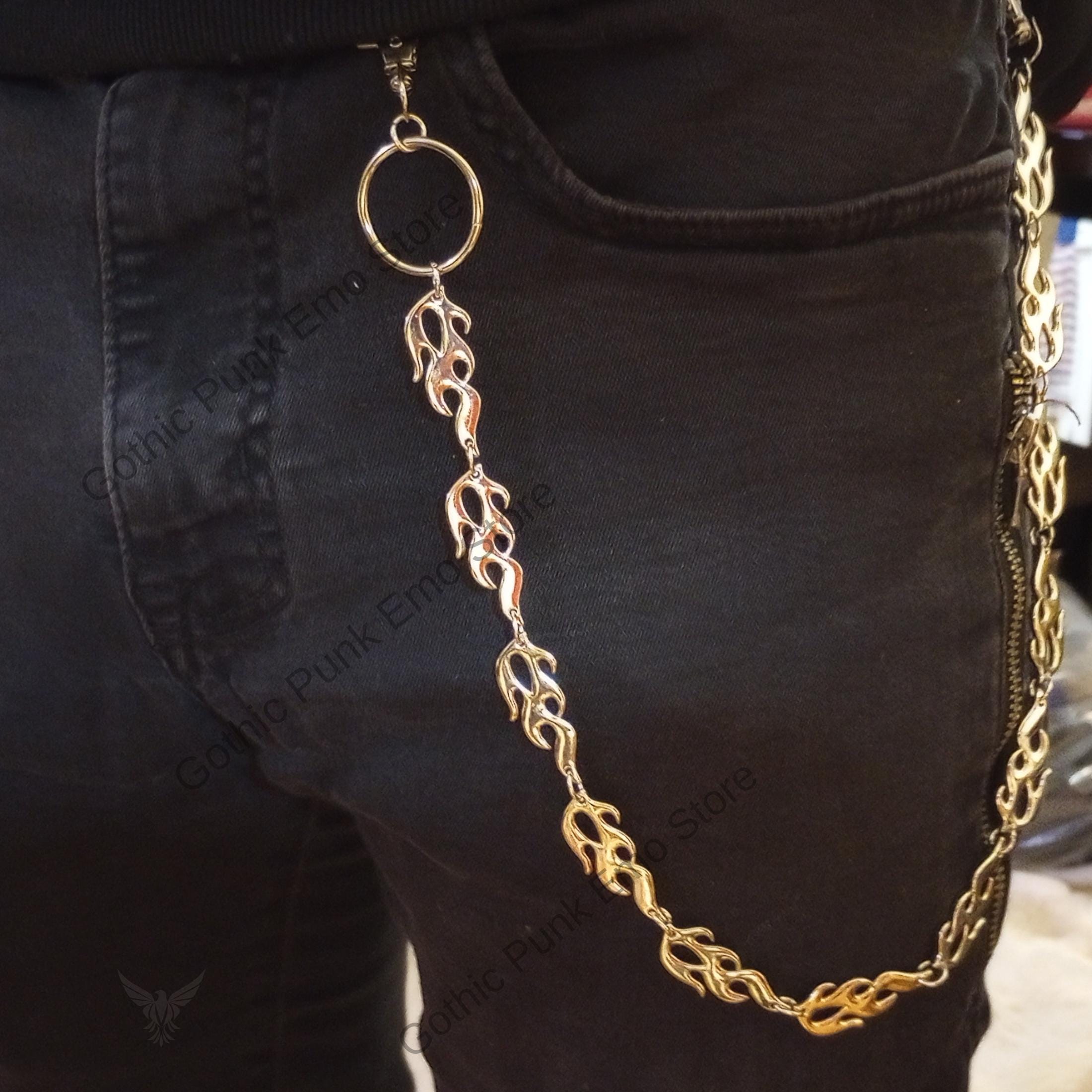 Flame Fire Pants Chain