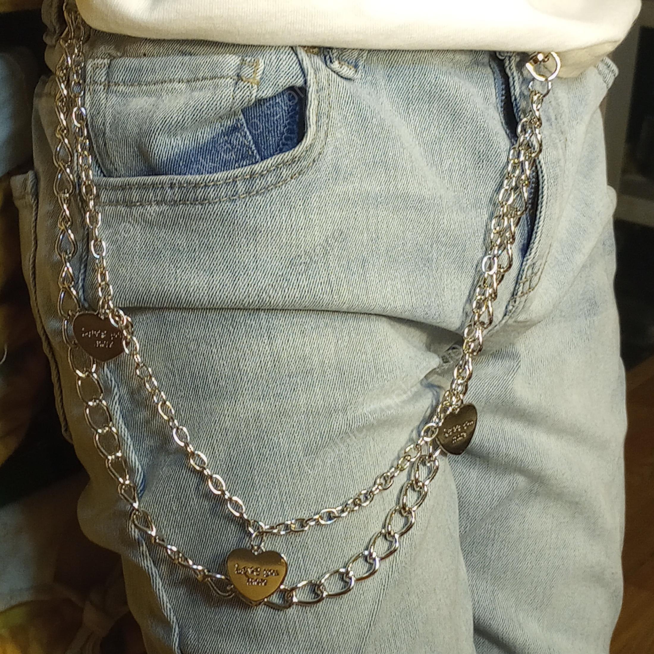 Layered Heart Charm Pants Chain