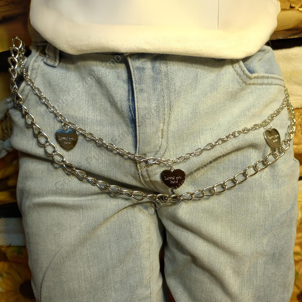 Layered Heart Charm Pants Chain
