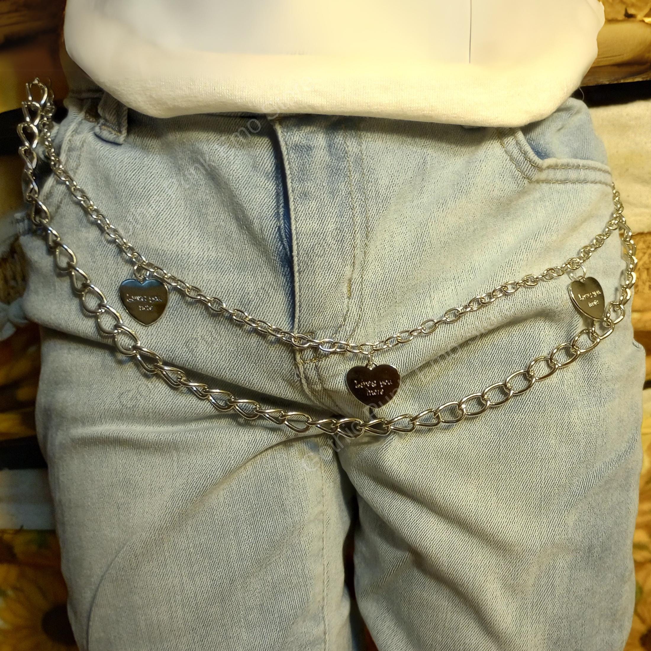 Layered Heart Charm Pants Chain