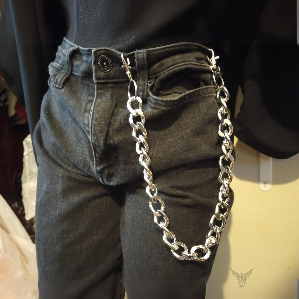 Chunky Silver Wallet Chain