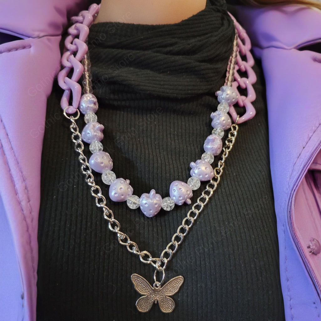 Purple Butterfly  Pants Chain