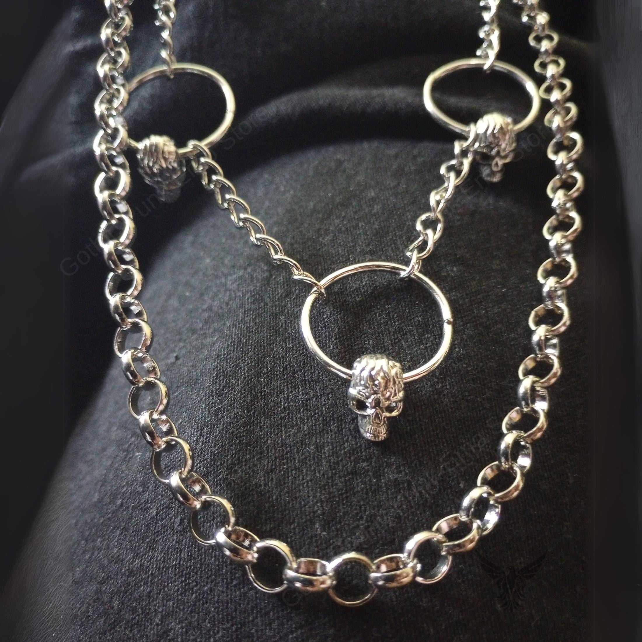Skull O-Ring Punk Pants Chain