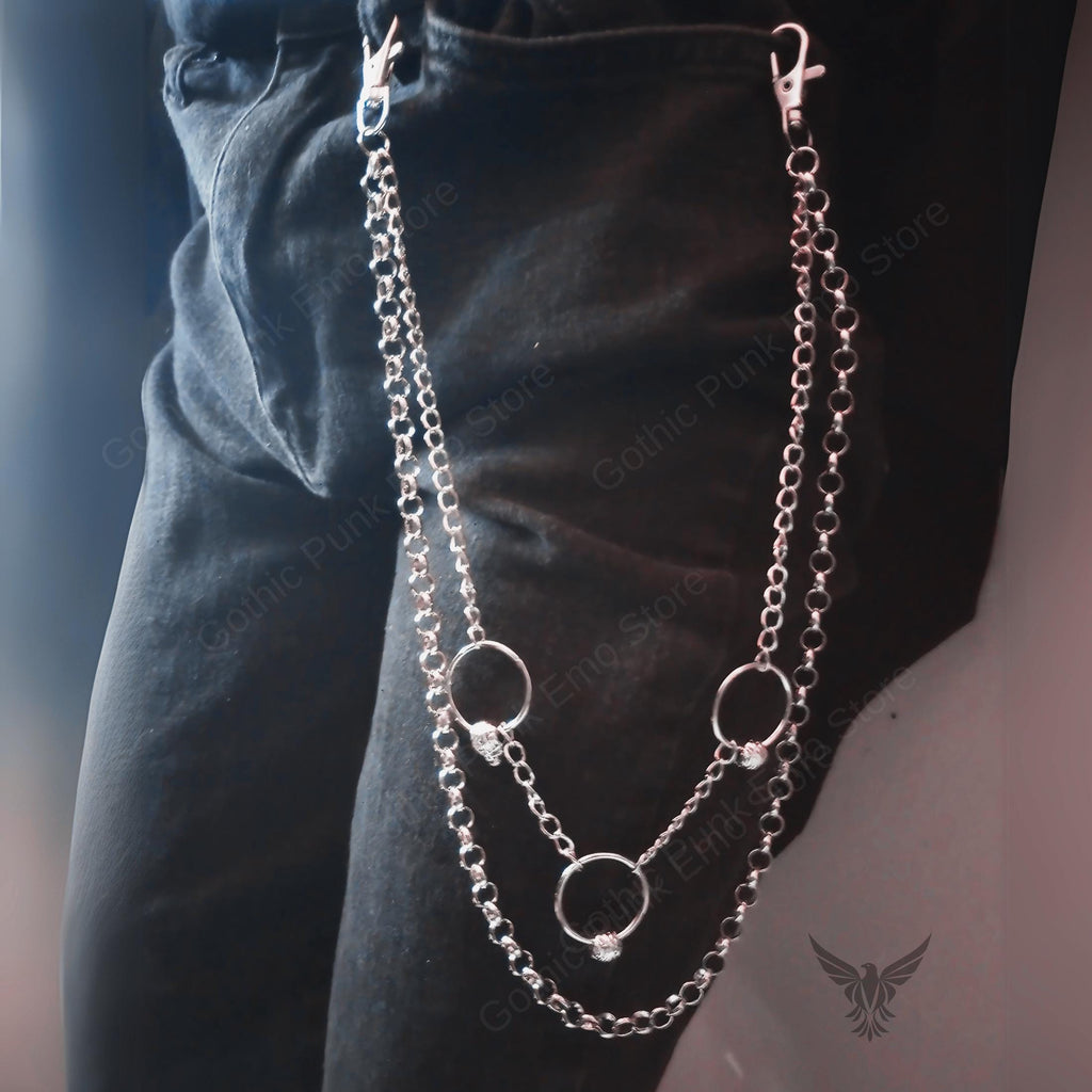 Skull O-Ring Punk Pants Chain