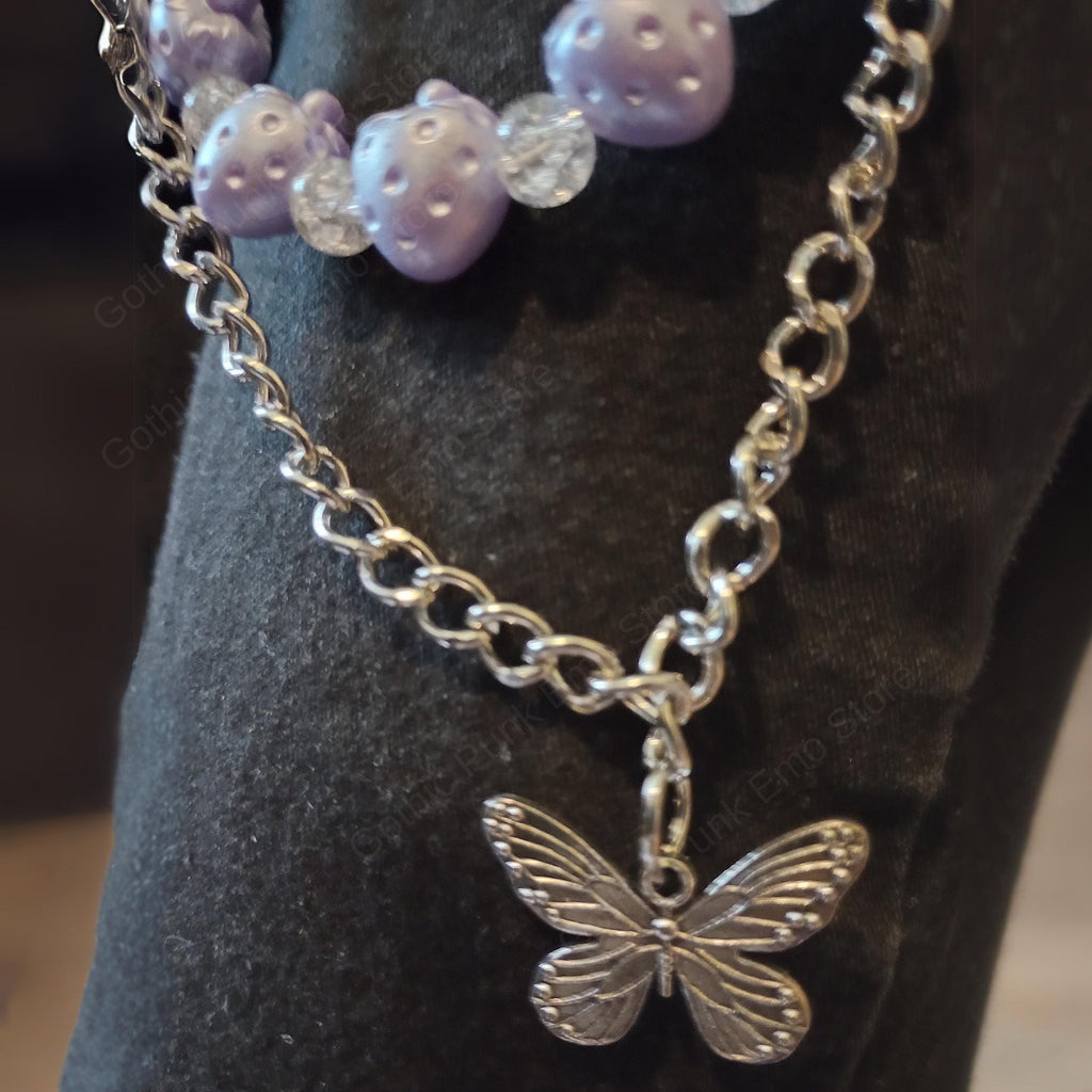 Purple Butterfly  Pants Chain