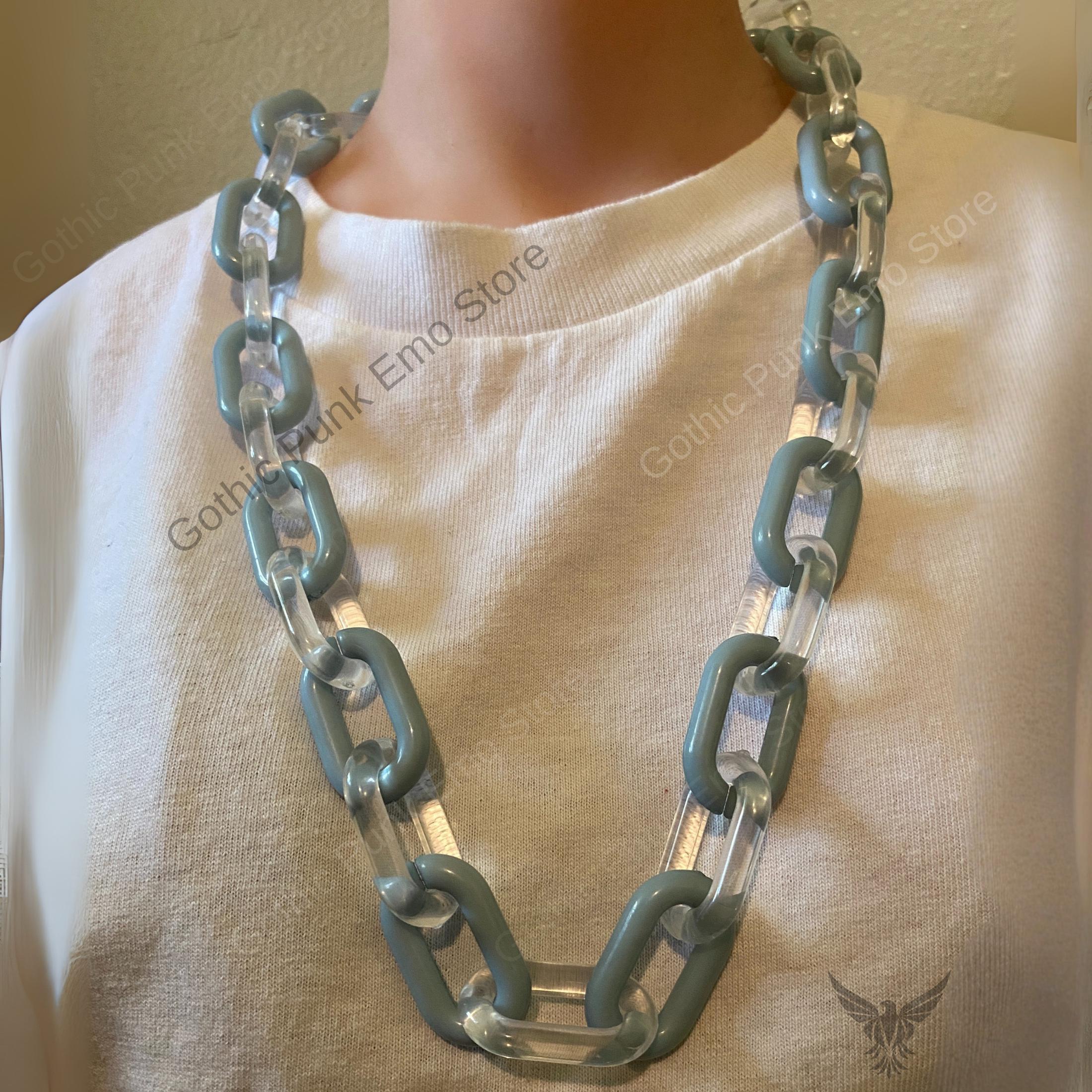 Blue Chunky Acrylic Pants Chain