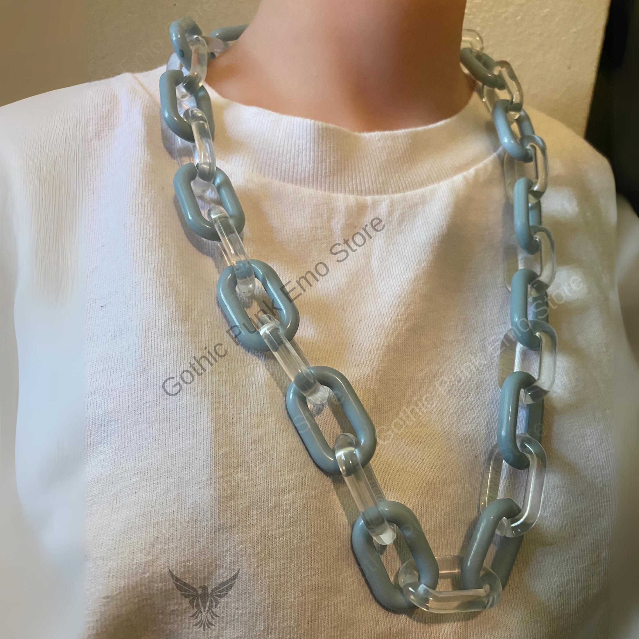 Blue Chunky Acrylic Pants Chain