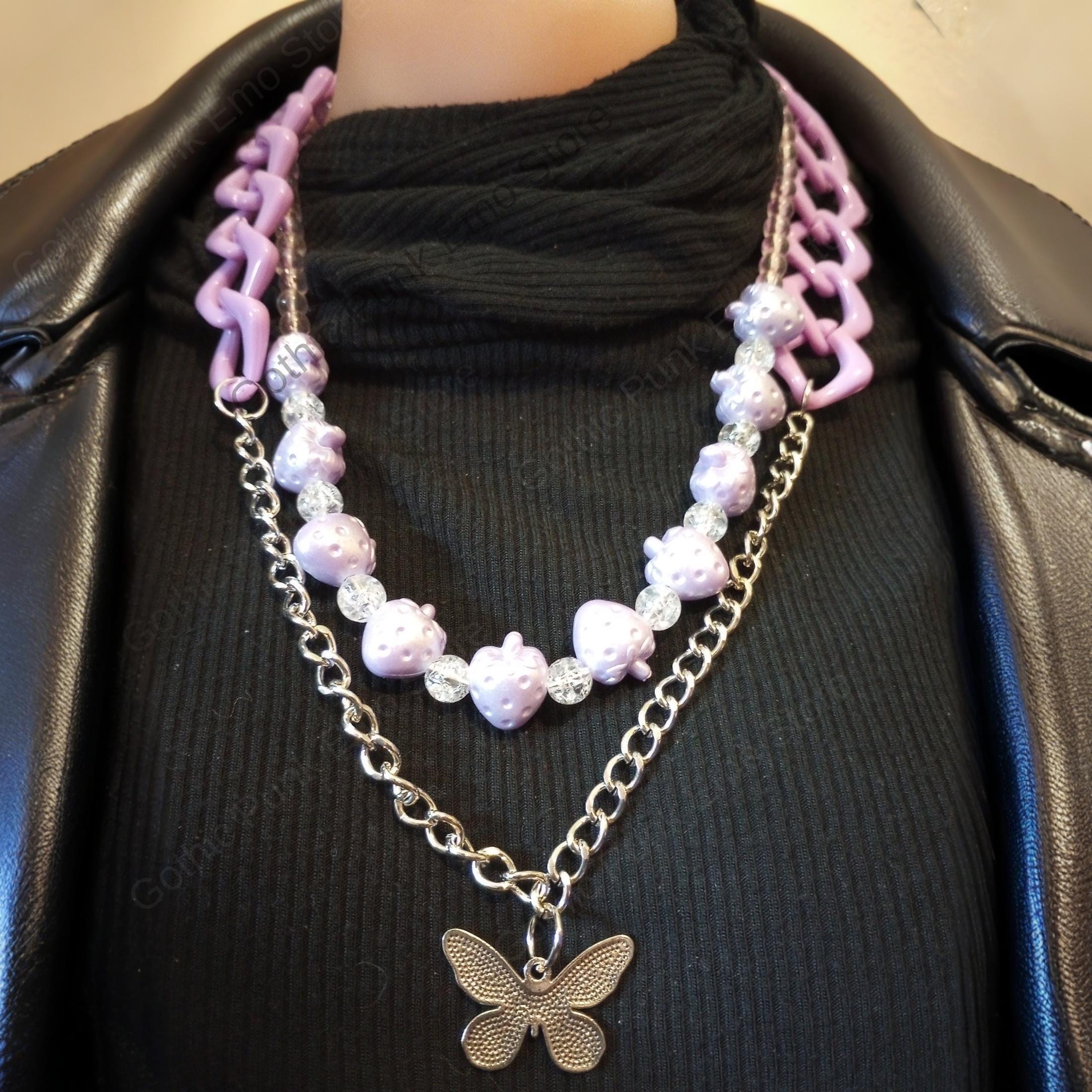 Purple Aesthetics Butterfly Necklace