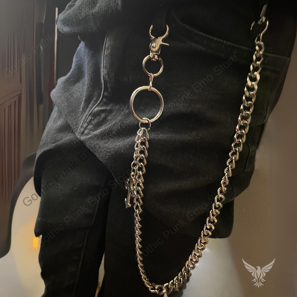 Pants Wallet Chain Cross Men Women
