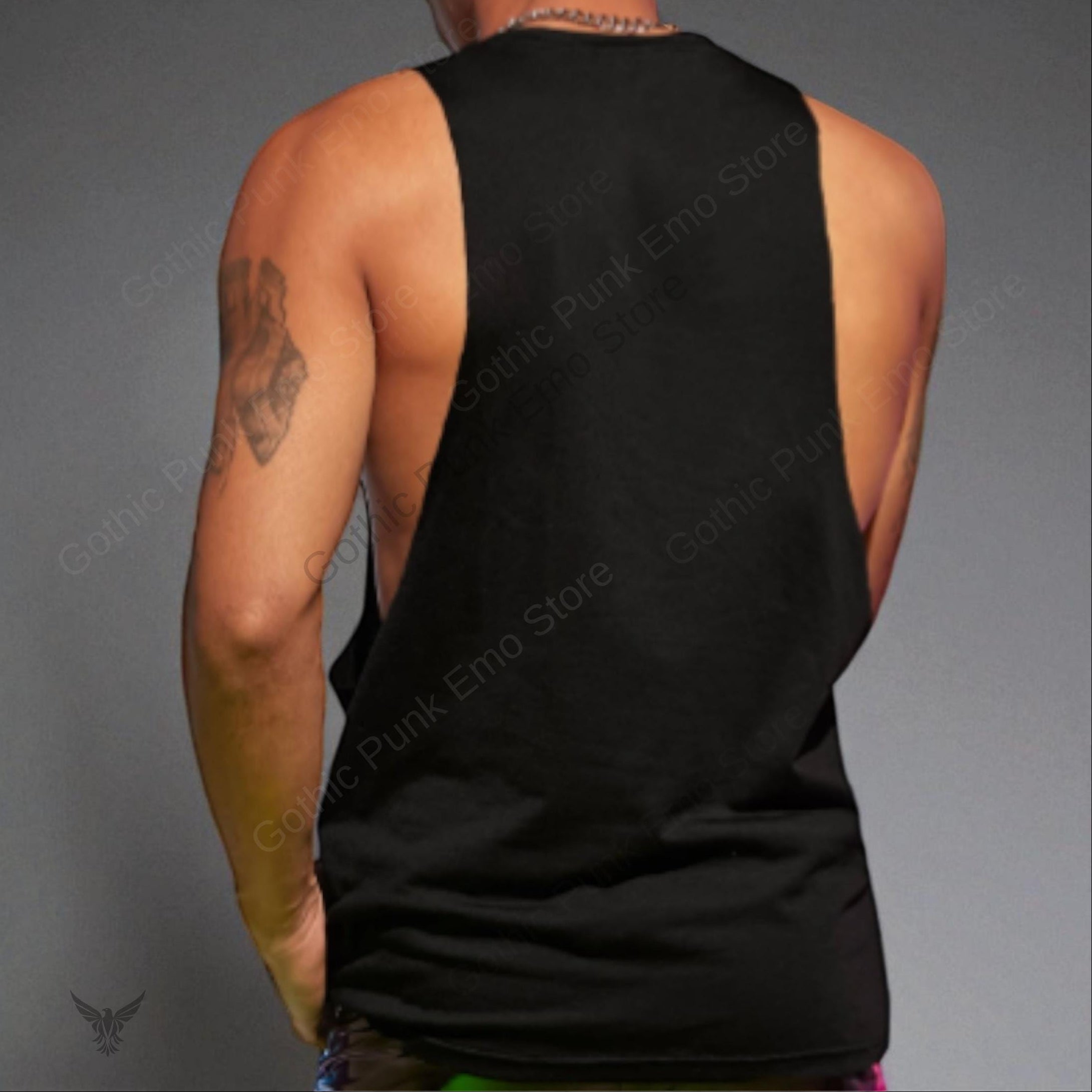 Tank Top Black Cut Out Shirt