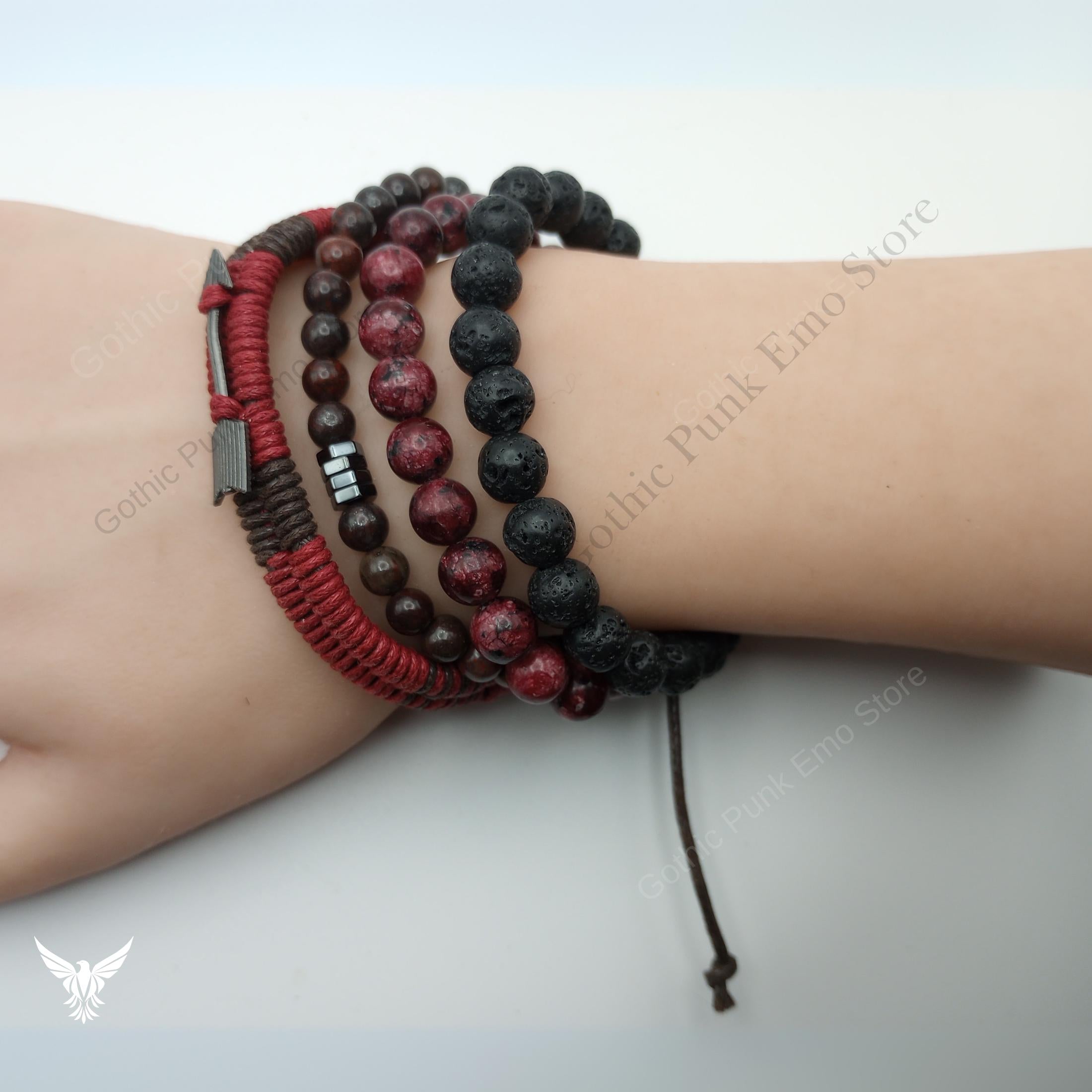 Red Jasper Boho Bracelet Set