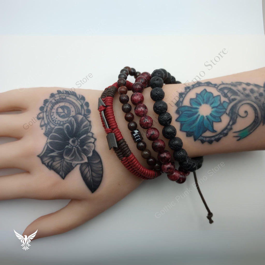 Red Jasper Boho Bracelet Set