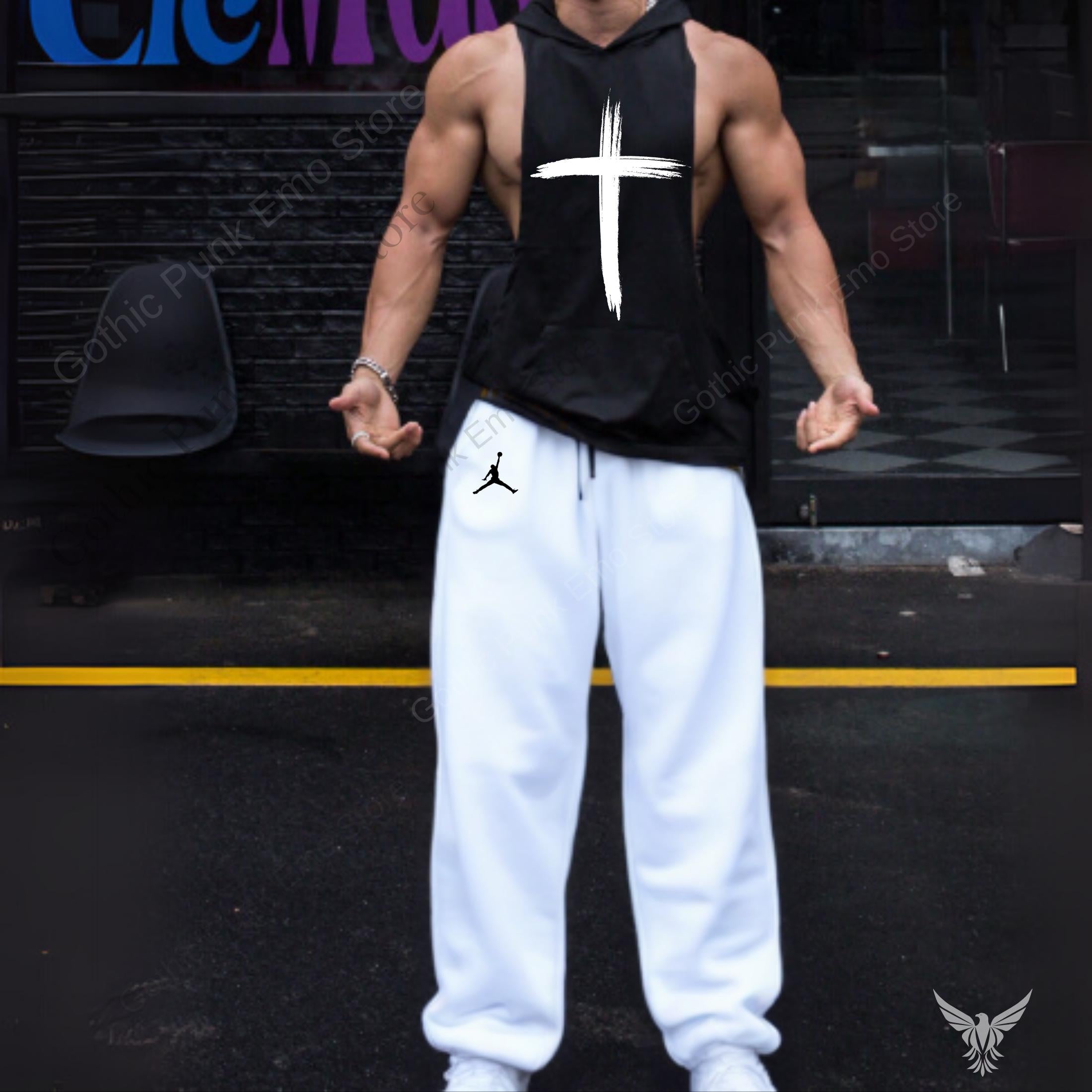 Skull Sleeveless Hoodie