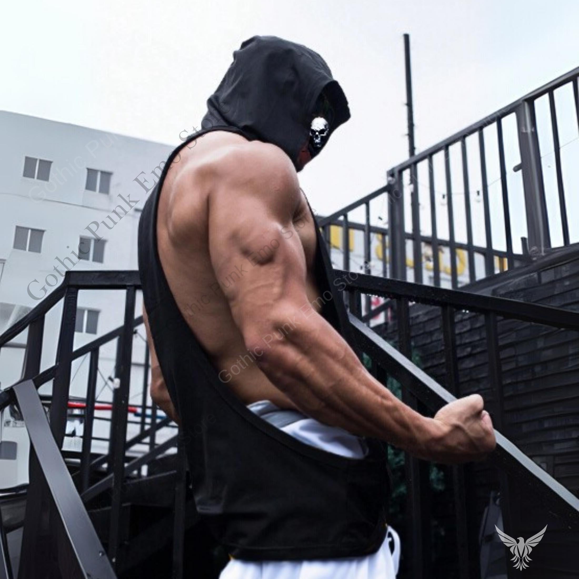 Skull Sleeveless Hoodie