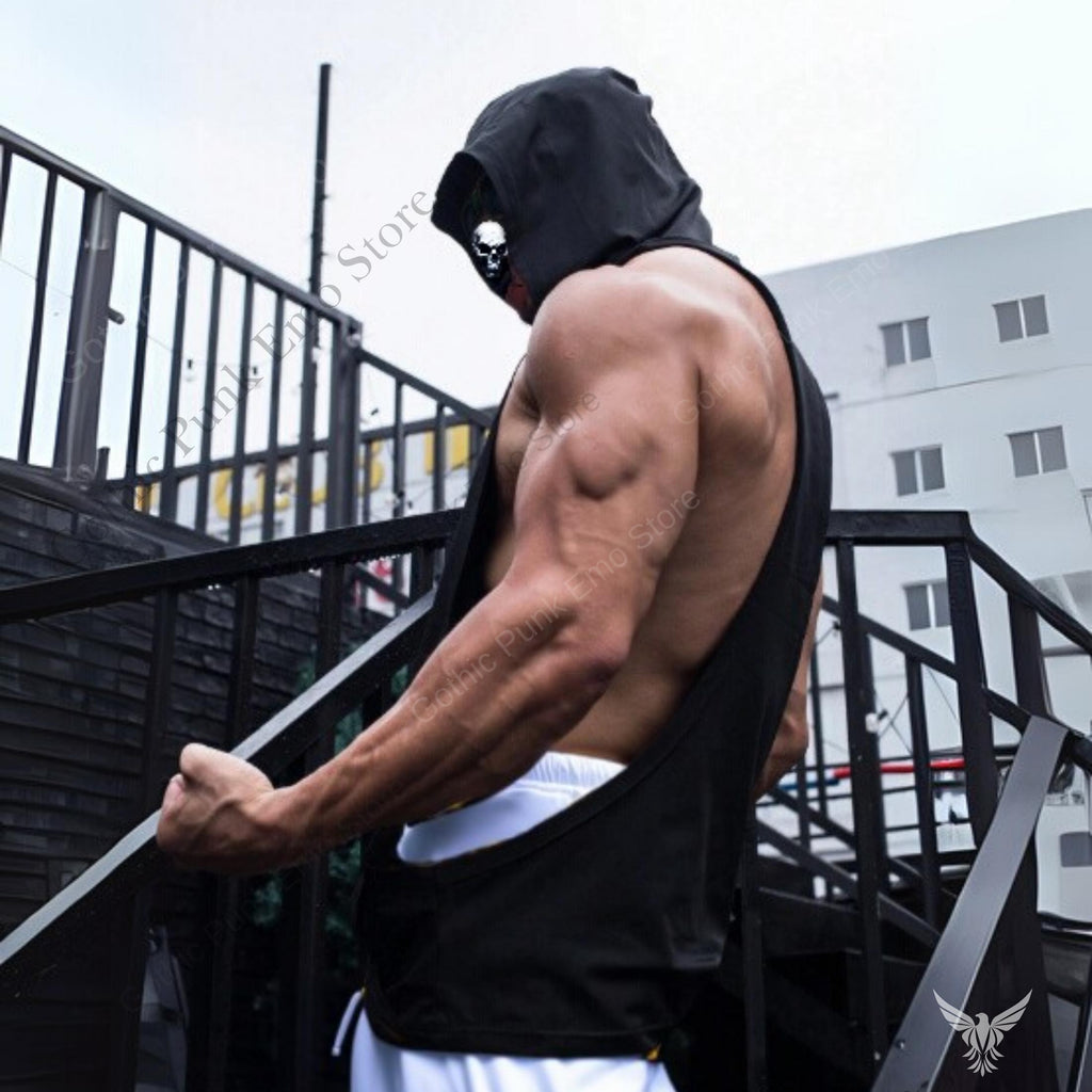 Skull Sleeveless Hoodie