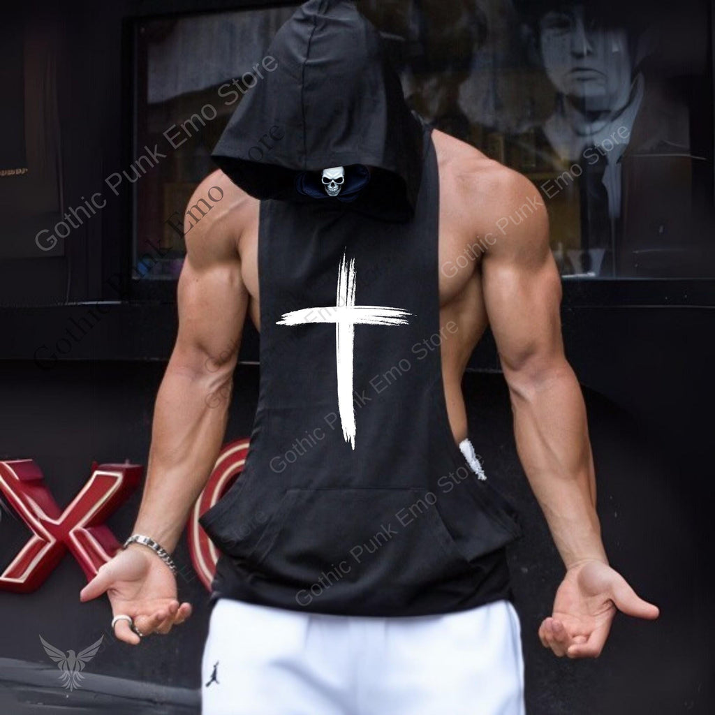 Skull Sleeveless Hoodie