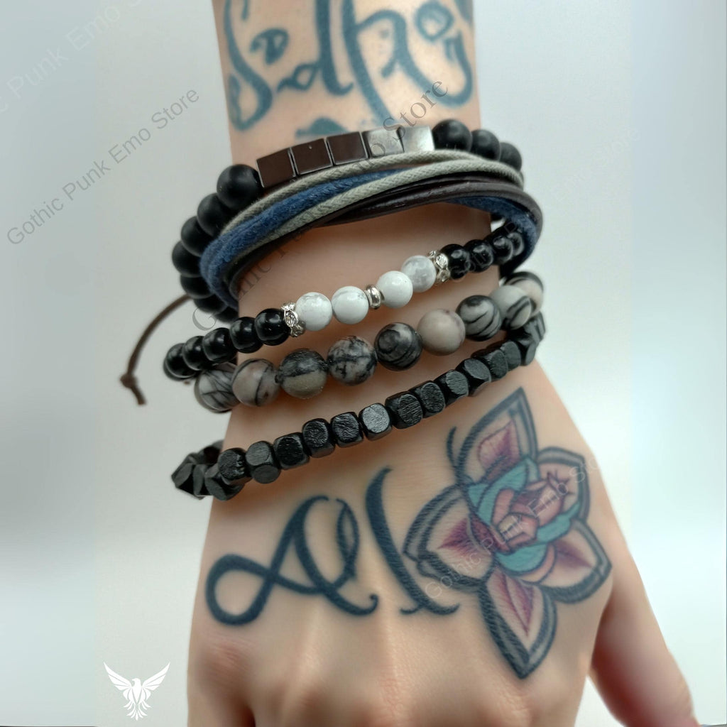 Blue Beaded Bracelet Set