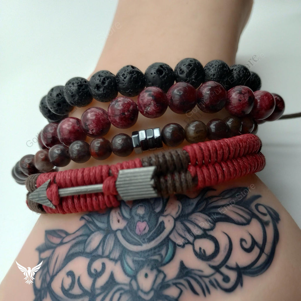 Red Jasper Boho Bracelet Set