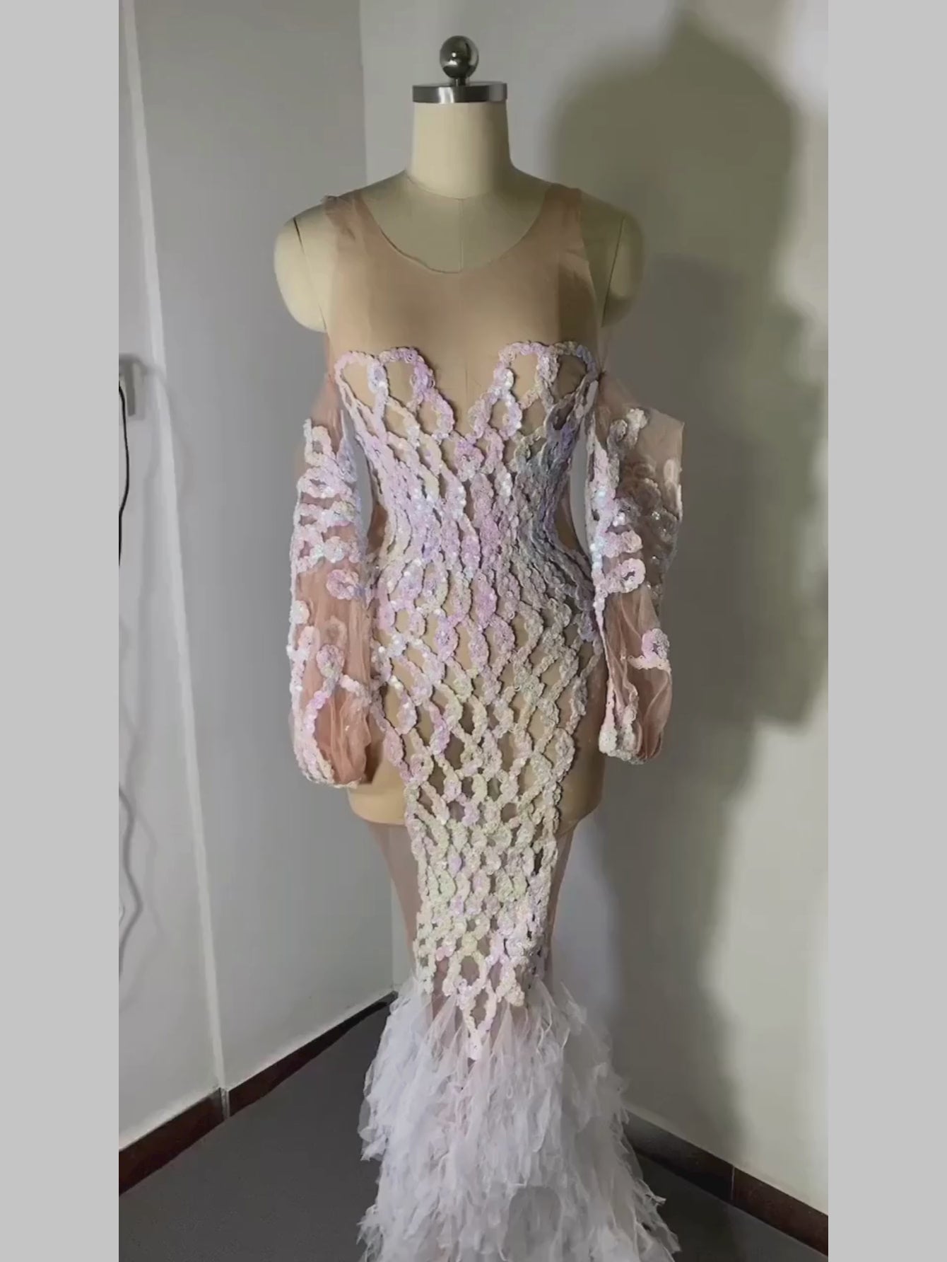 White Sequence Dress