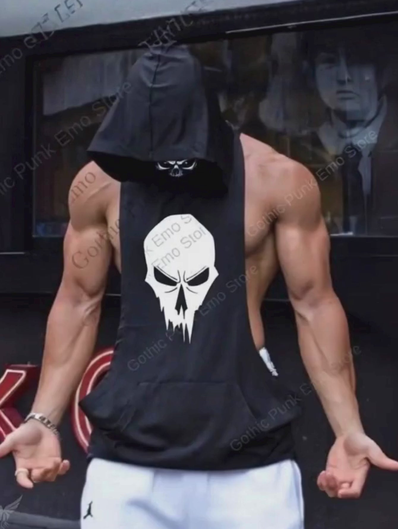 Skull Sleeveless Hoodie
