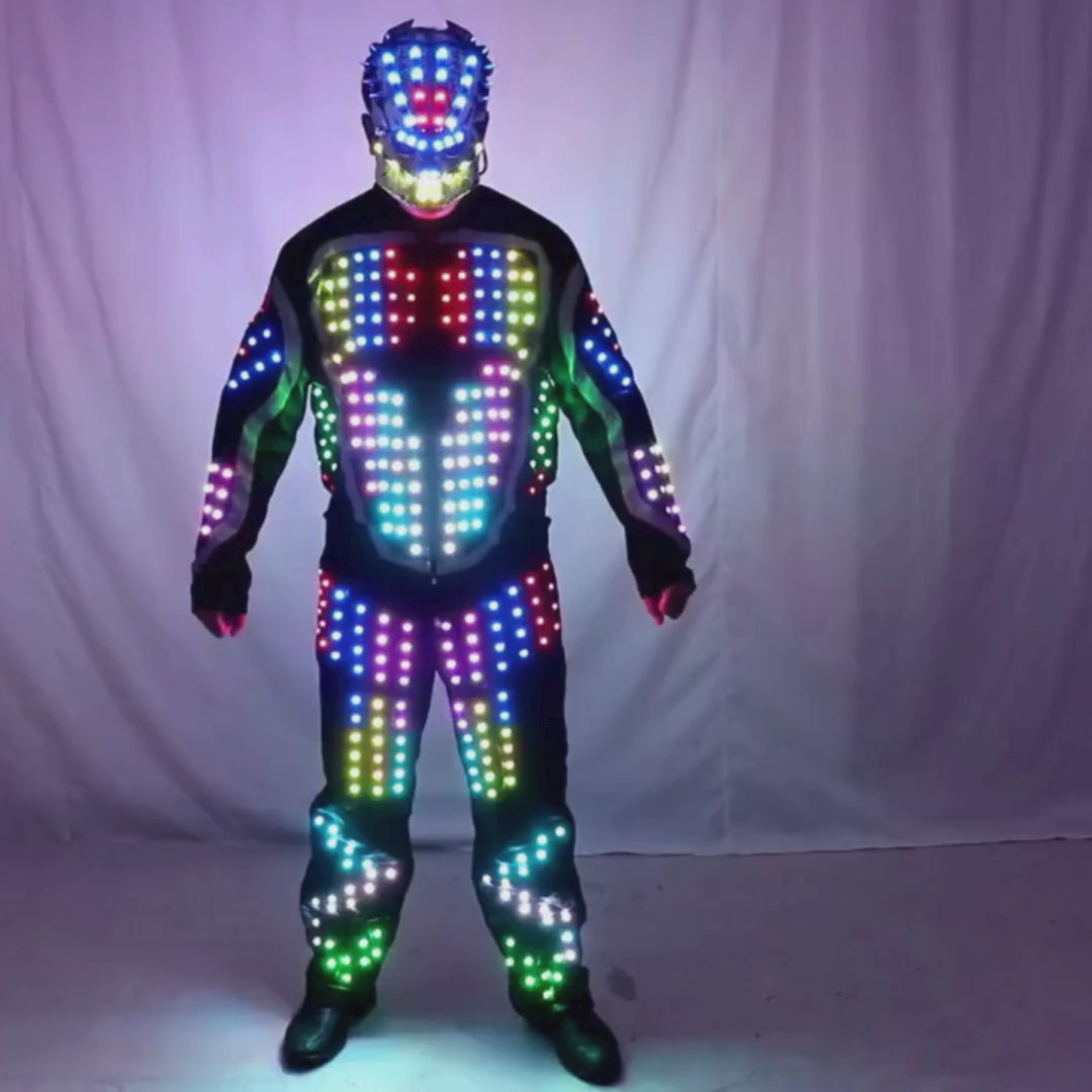 Men Led Light Motorcycle Costume