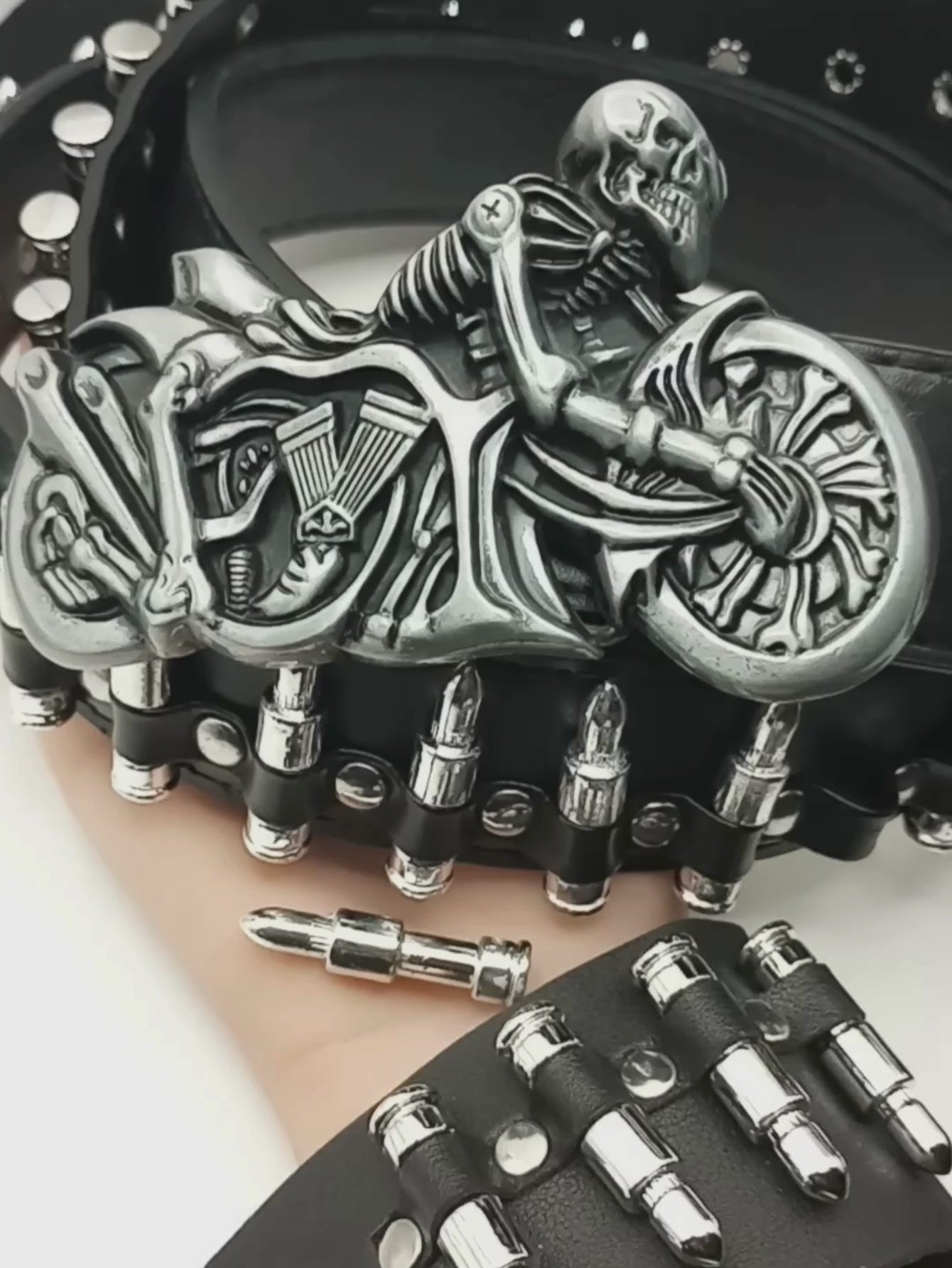 Bullet Skeleton Motorcycle Belt