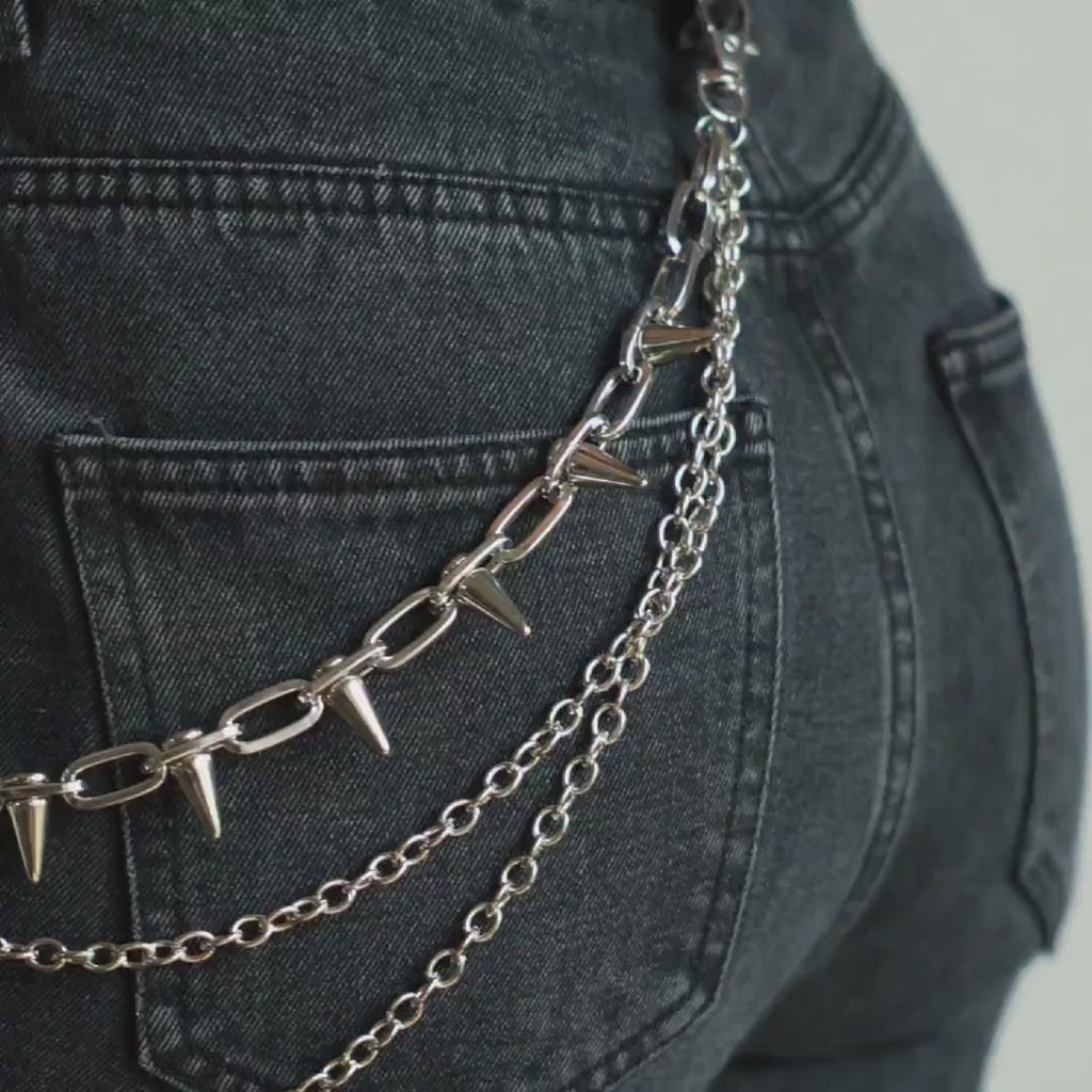 Spiked Punk Emo Pants Chain