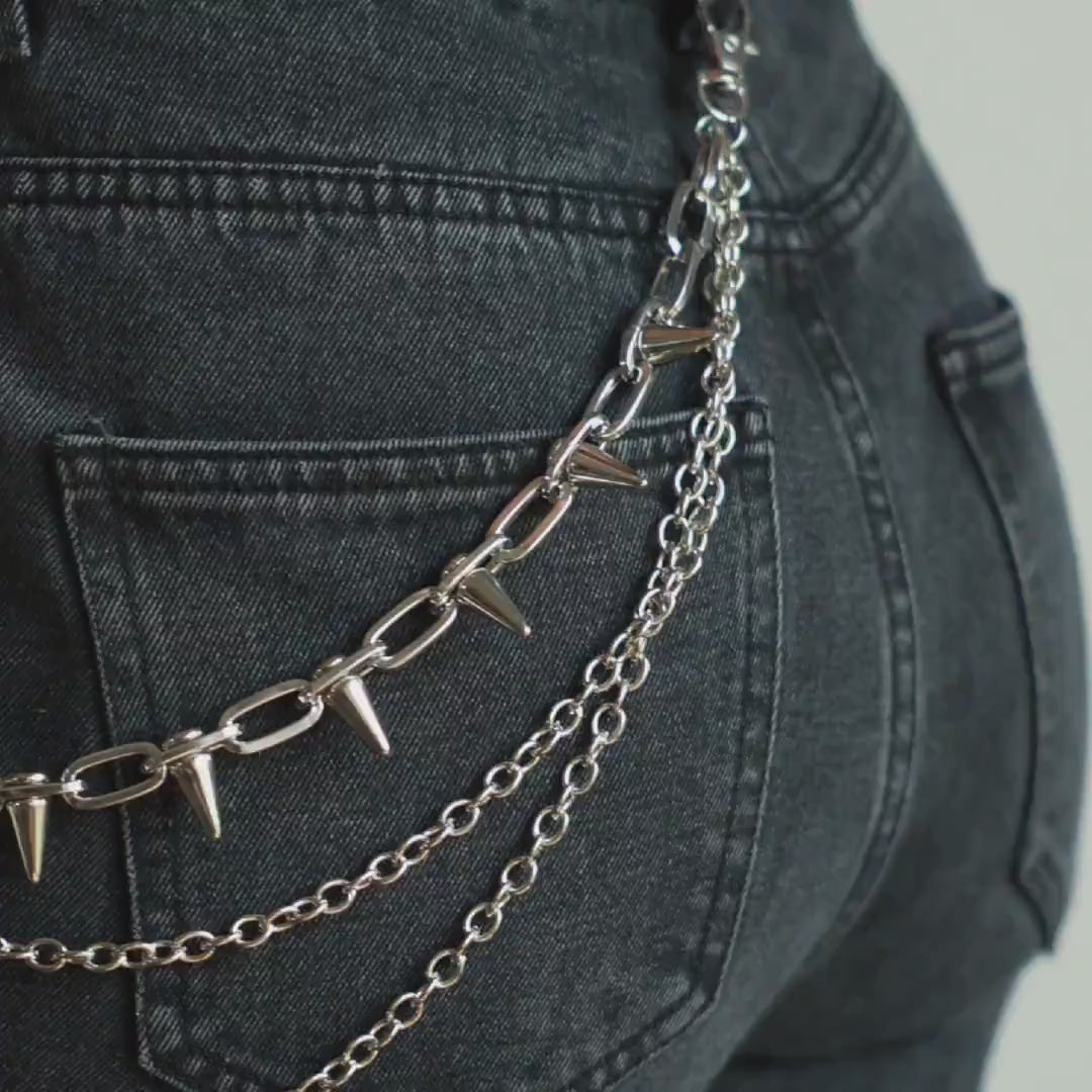 Spiked Punk Emo Pants Chain