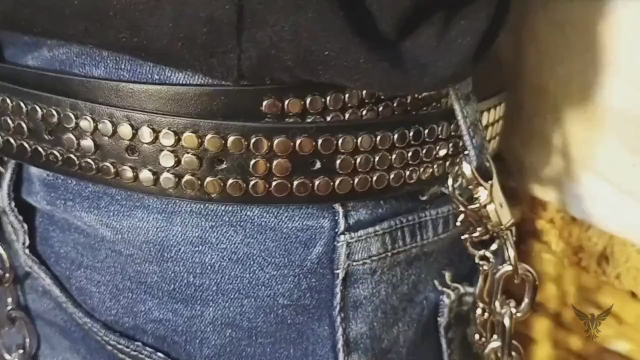 Rivet Stud Button Belt